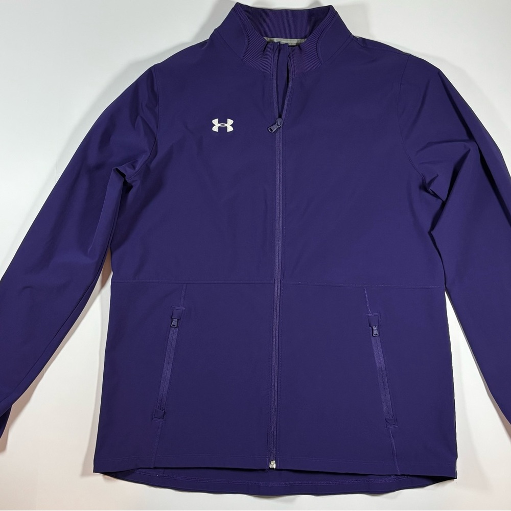 WOMENS UNDER ARMOUR STORM PURPLE JACKET  LOOSE FIT LARGE FULL ZIP